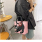 Katten handtas schoudertas roze “Black Beauty”