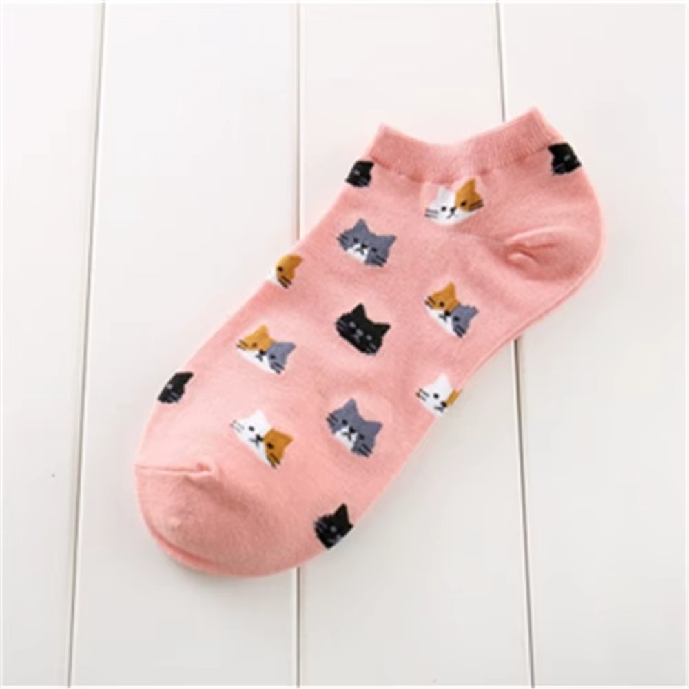 Katten sneaker sokken 5 paar “Kattenkoppen”