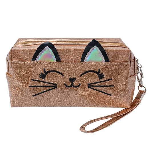 Toilettas kattensnoet en kattenoortjes | Goud glitter