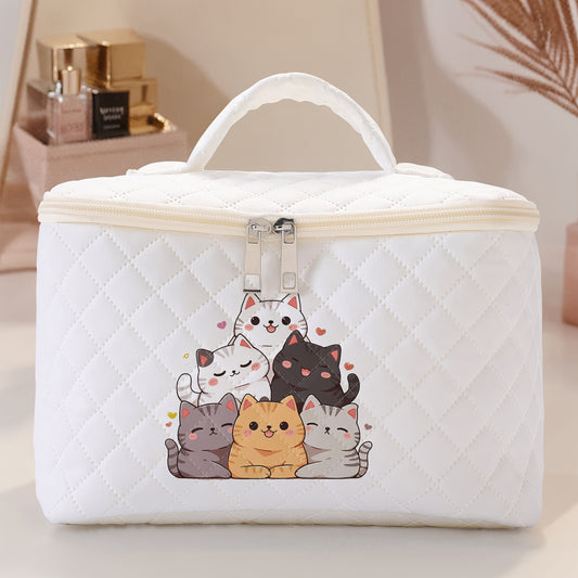 Make-up tas – Toilettas kattenstapel en hartjes | PRE-ORDER