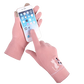 The Happy Cat Shop | Touchscreen handschoenen roze met 2 geborduurde katjes