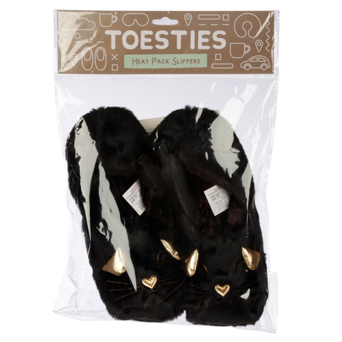 Verwarmde katten sloffen Zwart