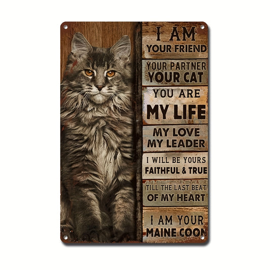 Wandbord metaal Maine Coon “I am your Maine Coon”