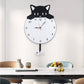 Wandklok_kat_zwart_wit_stille_klok