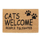 Welkom deurmat kat  “Cats Welcome People Tolerated”