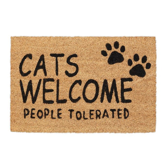 Welkom deurmat kat  “Cats Welcome People Tolerated”