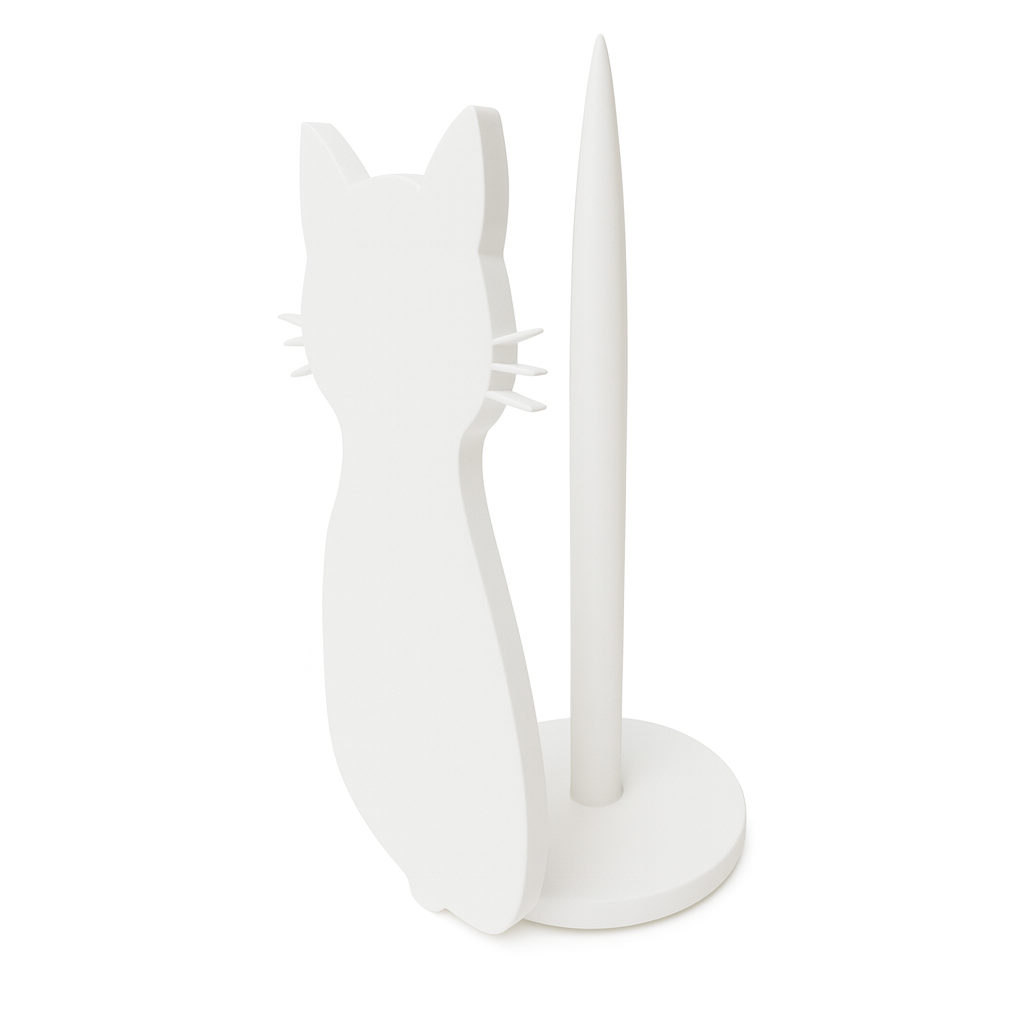 Keukenrolhouder kat wit