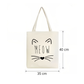 Katten tas – tote bag "Meow" | Wit