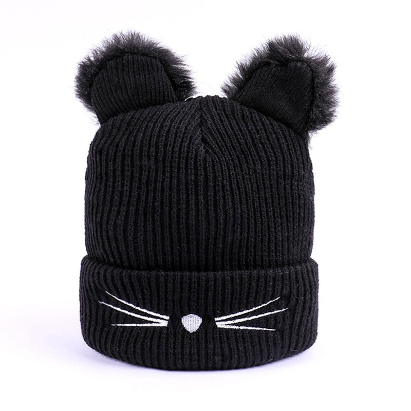 The Happy Cat Shop | Black Cat beanie/muts | Zwart