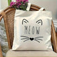 Katten tas – tote bag "Meow" | Wit