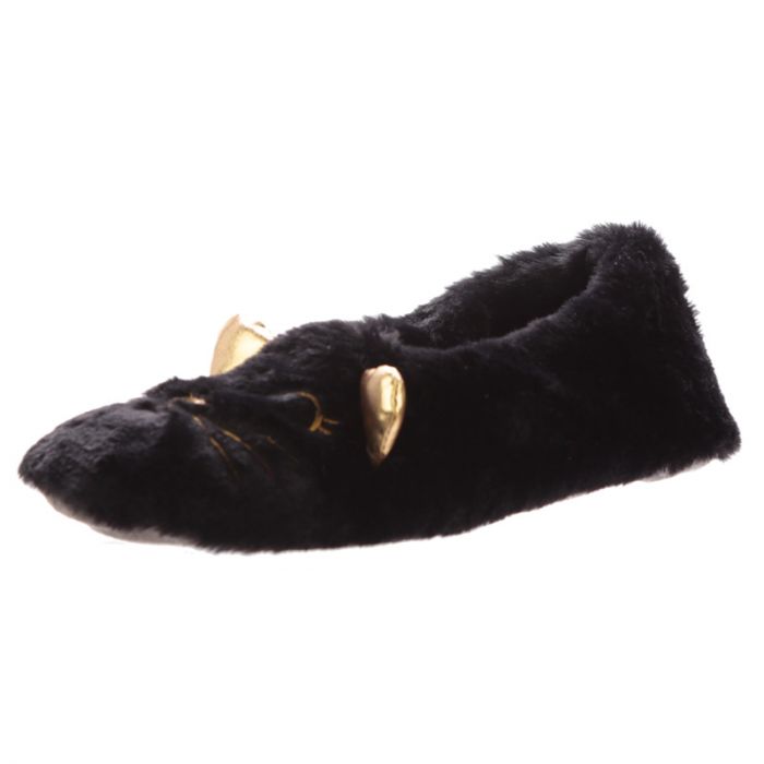 Verwarmde katten sloffen Zwart