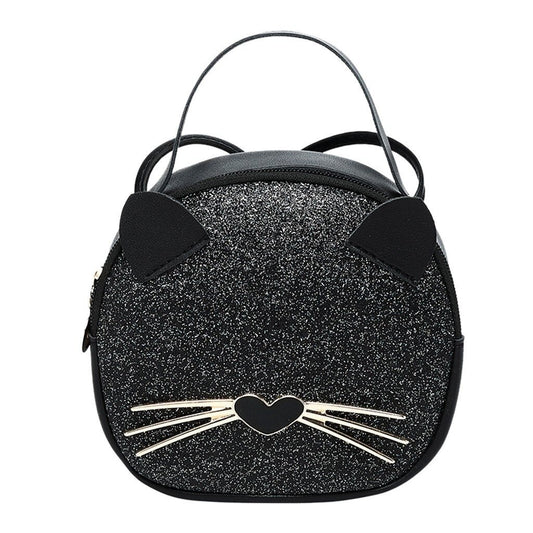 Katten schoudertasje "Bling Bling" | Zwart