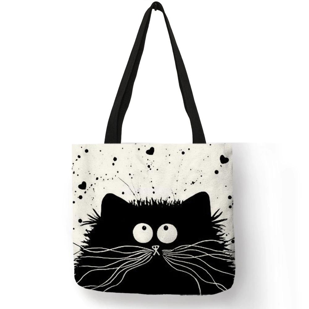 Linnen katten tas "Meneer Snorhaar"