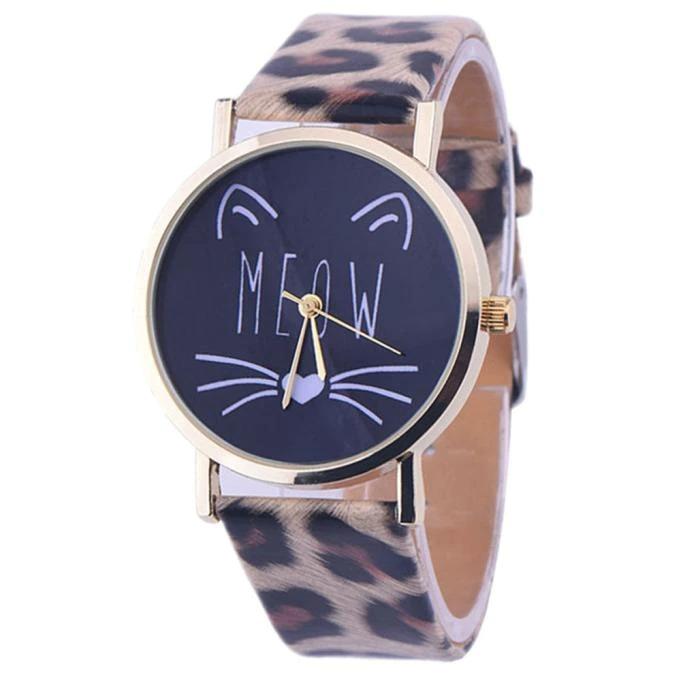 Katten horloge "Meow" | Luipaard