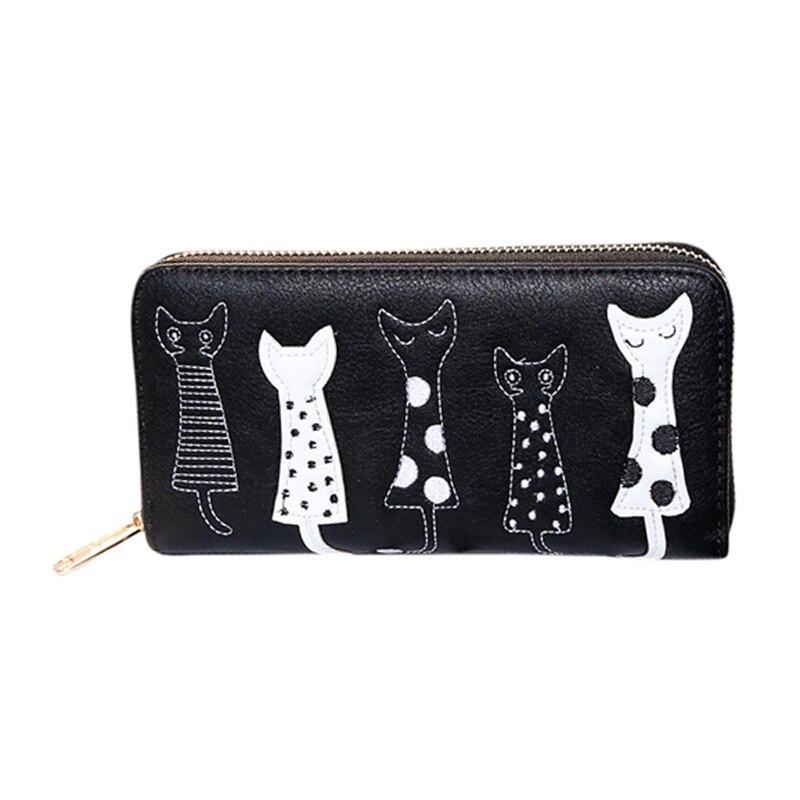 The Happy Cat Shop | Katten portemonnee groot | Zwart "The cats"