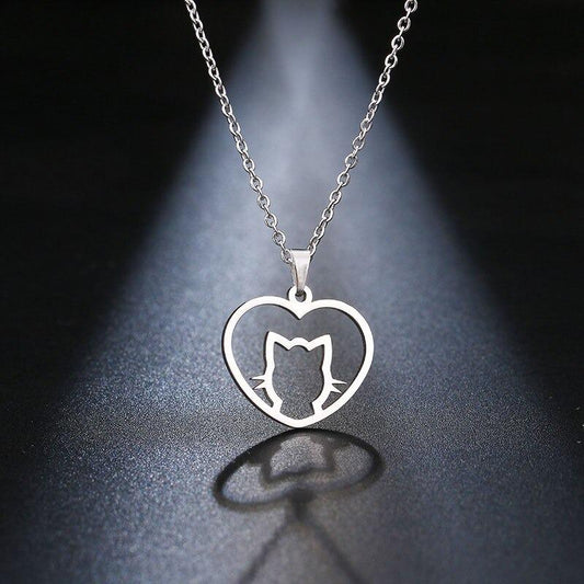 Katten ketting Zilverkleurig "In your heart"