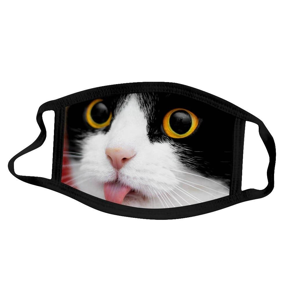 Katten mondkapje zwart witte kat | Lekker puh