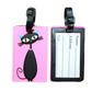 Kofferlabel roze "Zwarte poes"
