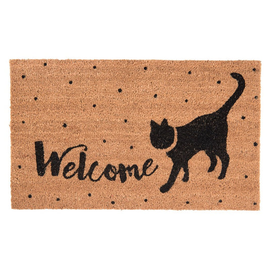 The Happy Cat Shop | Kokos deurmat “Welkom kat”