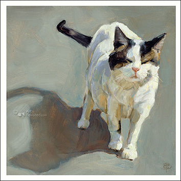 Katten dubbele wenskaart | Art Staande kat