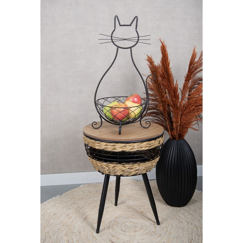 Decoratie schaal kat - Donkerbruin