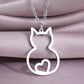 Ketting hart in kat zilver "Charmy"
