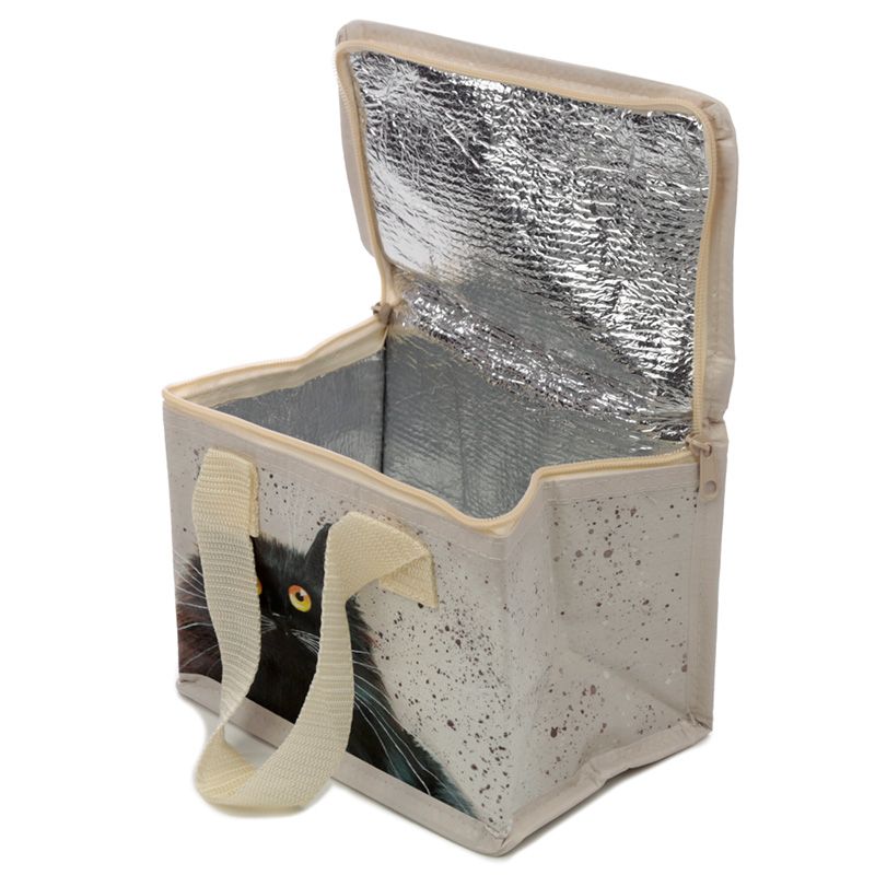 Katten koeltas wit met zwarte kat