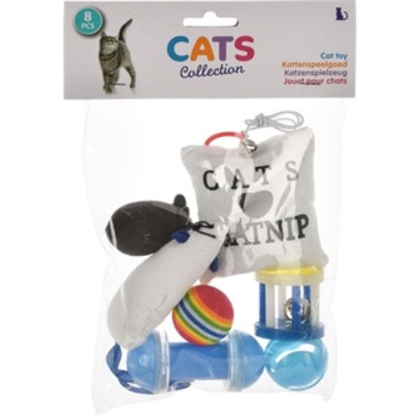 Kattenspeeltjes blauw 8 stuks