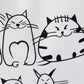 Katten strandtas / shopper | Wit
