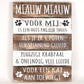 The Happy Cat Shop | Houten tekstbord "Miauw Miauw" 40x30cm