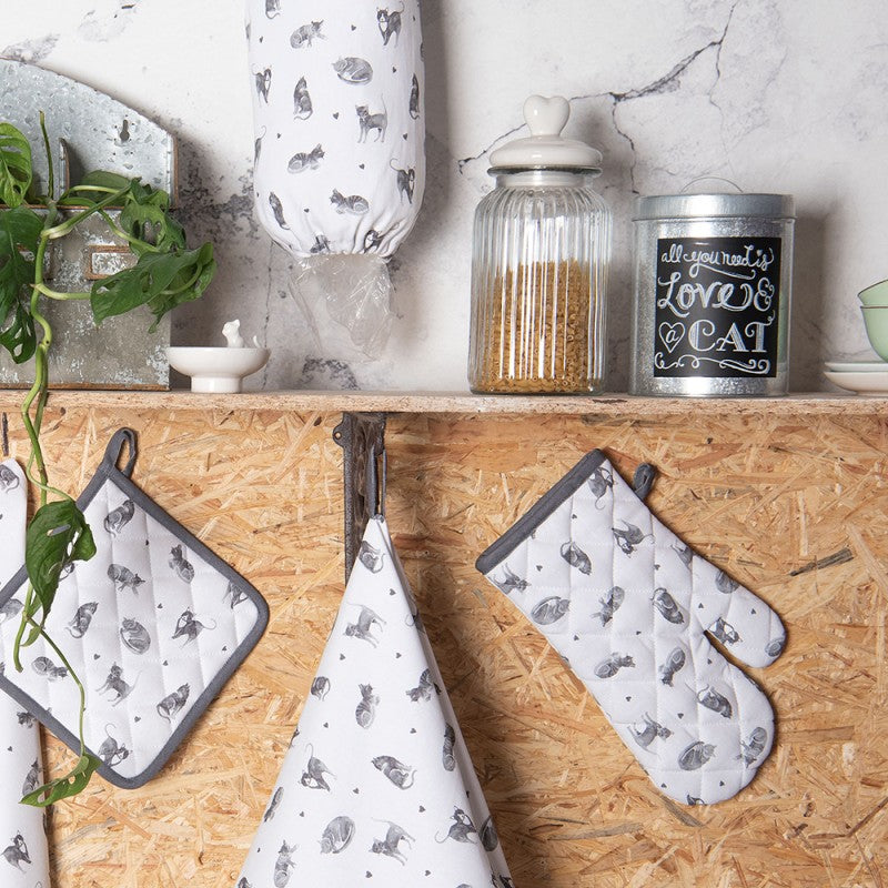 The Happy Cat Shop | Ovenhandschoen grijze katten