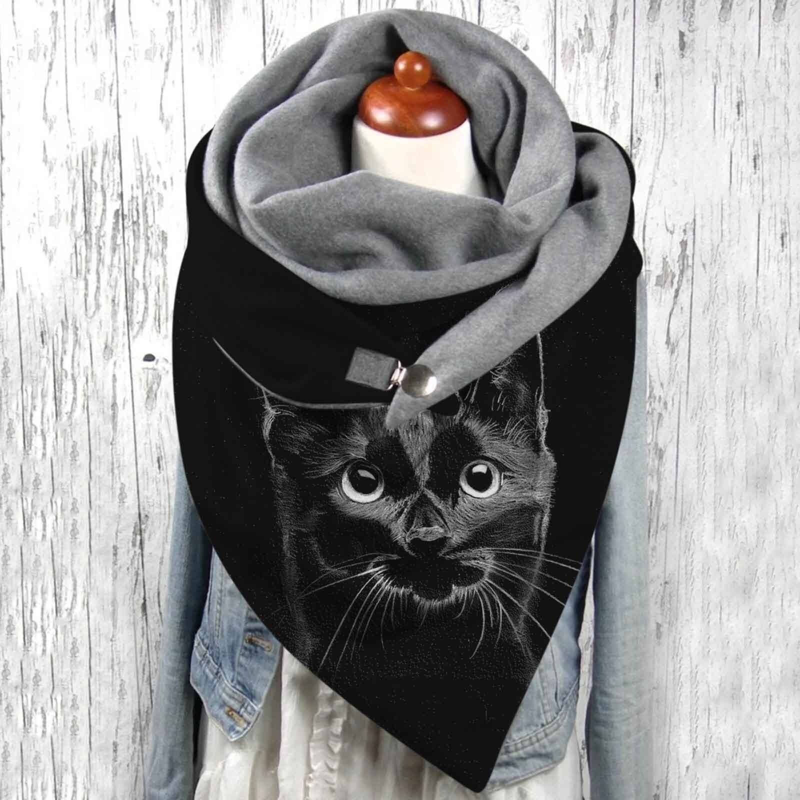The Happy Cat Shop | Katten wikkelsjaal “Zwarte kat ”