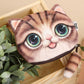 The Happy Catshop | Portemonnee 3D kattenkop met pluizig katten staartje