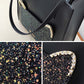 Handtas / schoudertas kattenkop "Magic glitter" | Zwart