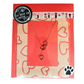 Cadeaukaart rood met katten ketting "Siva"