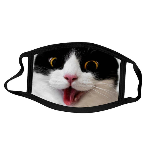 Katten mondkapje zwart witte kat | Smile