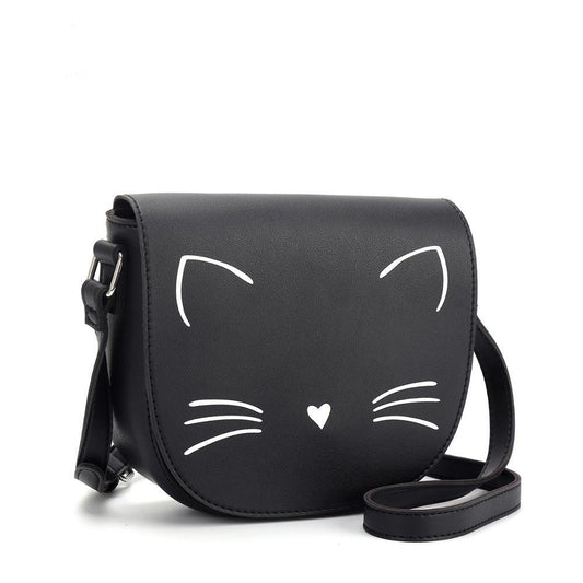 Katten schoudertas "Miauw" | Zwart