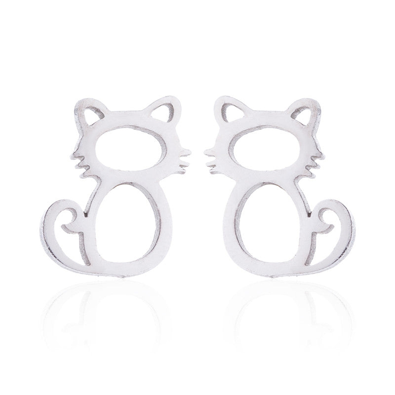 The Happy Catshop | Sieraden set "Tender" | Zilver | ketting & oorbellen