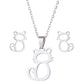 The Happy Catshop | Sieraden set "Tender" | Zilver | ketting & oorbellen