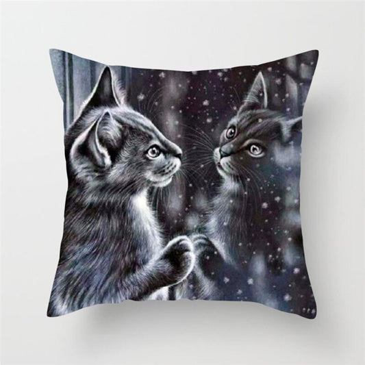 The Happy Cat Shop | Katten kussenhoes Spiegelbeeld