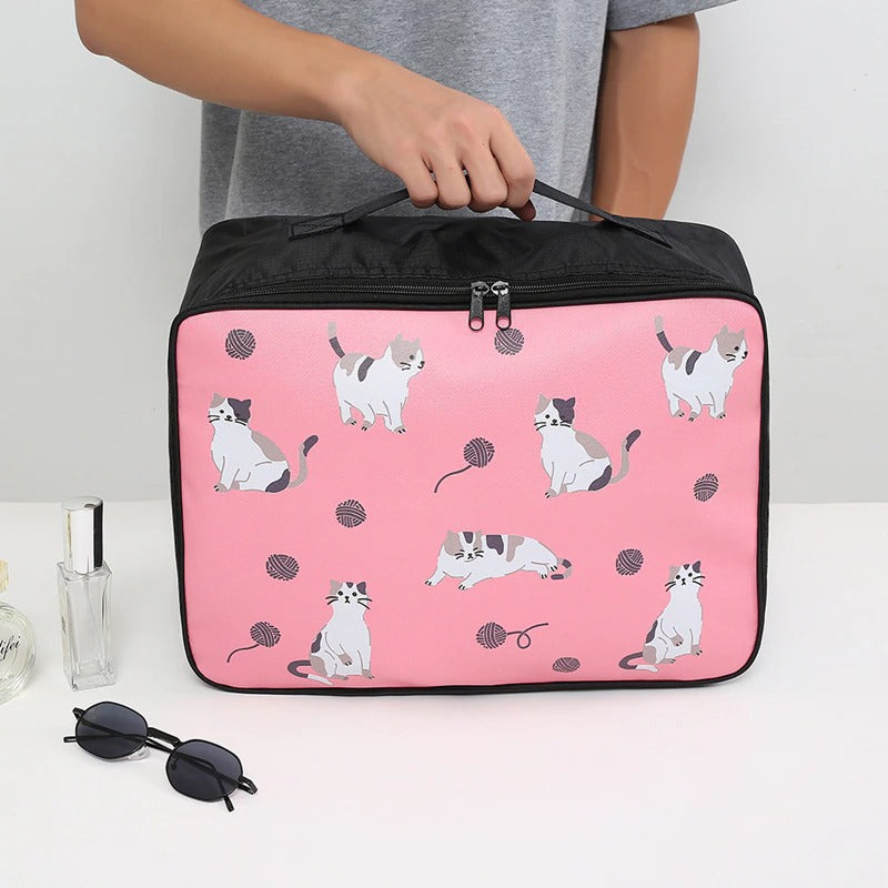 The Happy Cat Shop | Katten reiskoffer | Roze met kattenprint