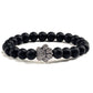 Kralen armband met kattenpootje | Zwart vulkanisch
